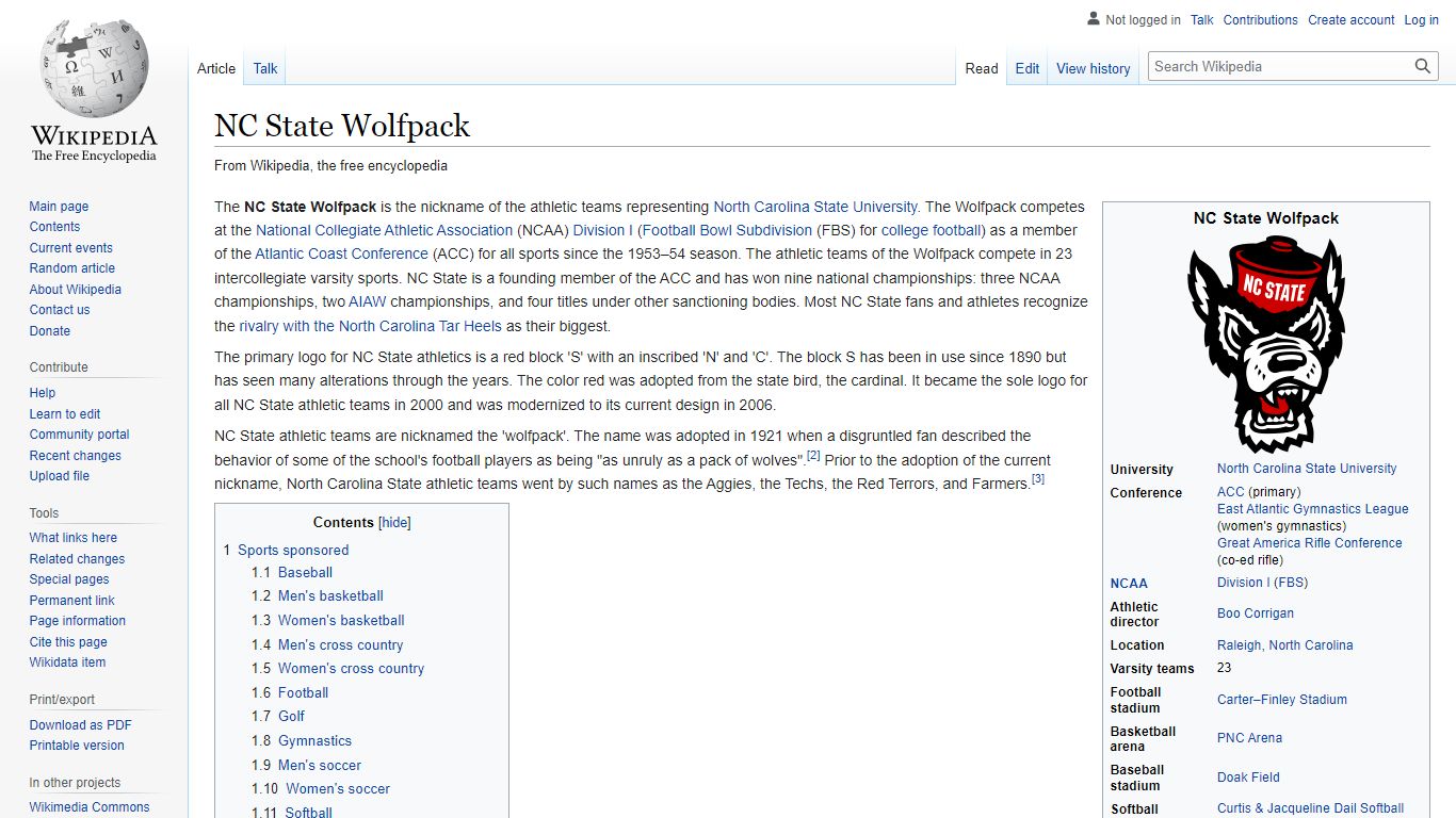 NC State Wolfpack - Wikipedia